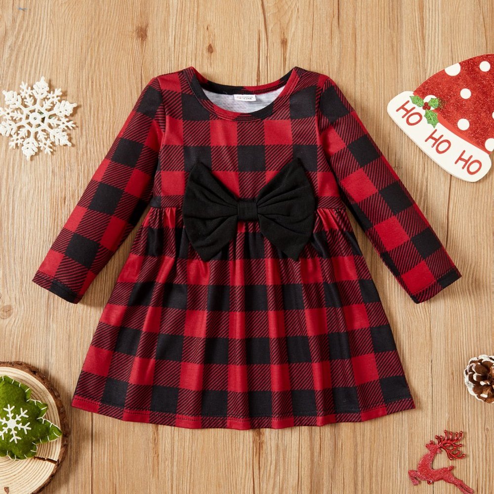 Red & Black Baby Holiday Dress